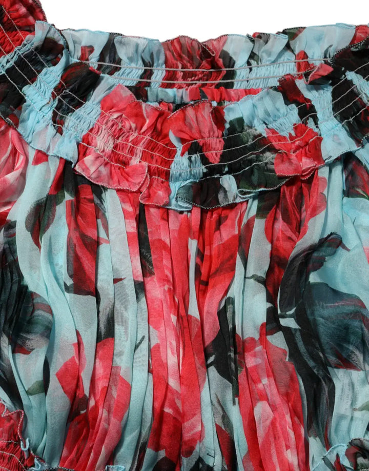 Dolce &amp; Gabbana Multicolor Romantic Floral Silk Chiffon Dress