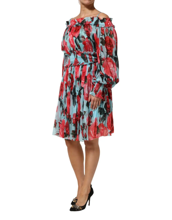 Dolce &amp; Gabbana Multicolor Romantic Floral Silk Chiffon Dress