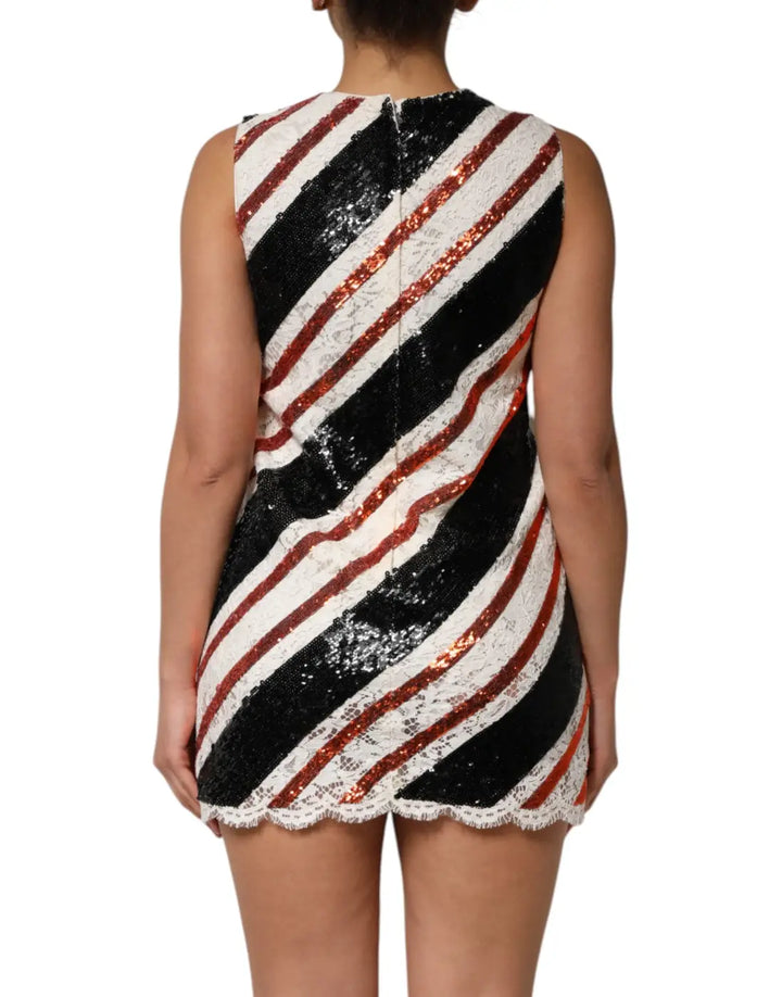 Dolce &amp; Gabbana Multicolor Sequin Embellished Shift Dress