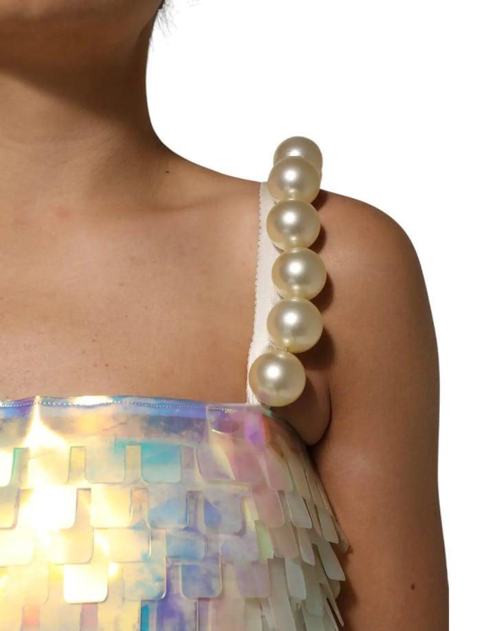 Dolce &amp; Gabbana Multicolor Sequin Holographic Mini Dress
