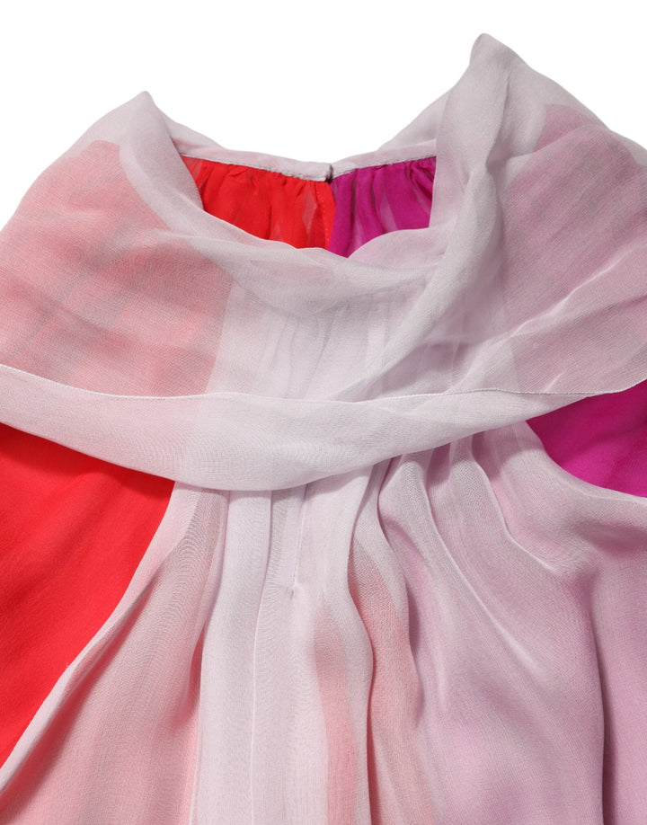 Dolce &amp; Gabbana Blouses - Women’s Multicolor Short Sleeves Silk Blouse Top