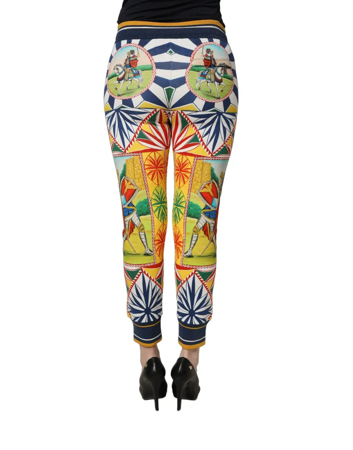 Dolce &amp; Gabbana Multicolor Siciliano Saretto Joggers Pants