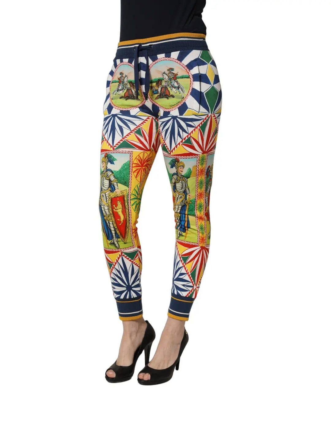 Dolce &amp; Gabbana Multicolor Siciliano Saretto Joggers Pants