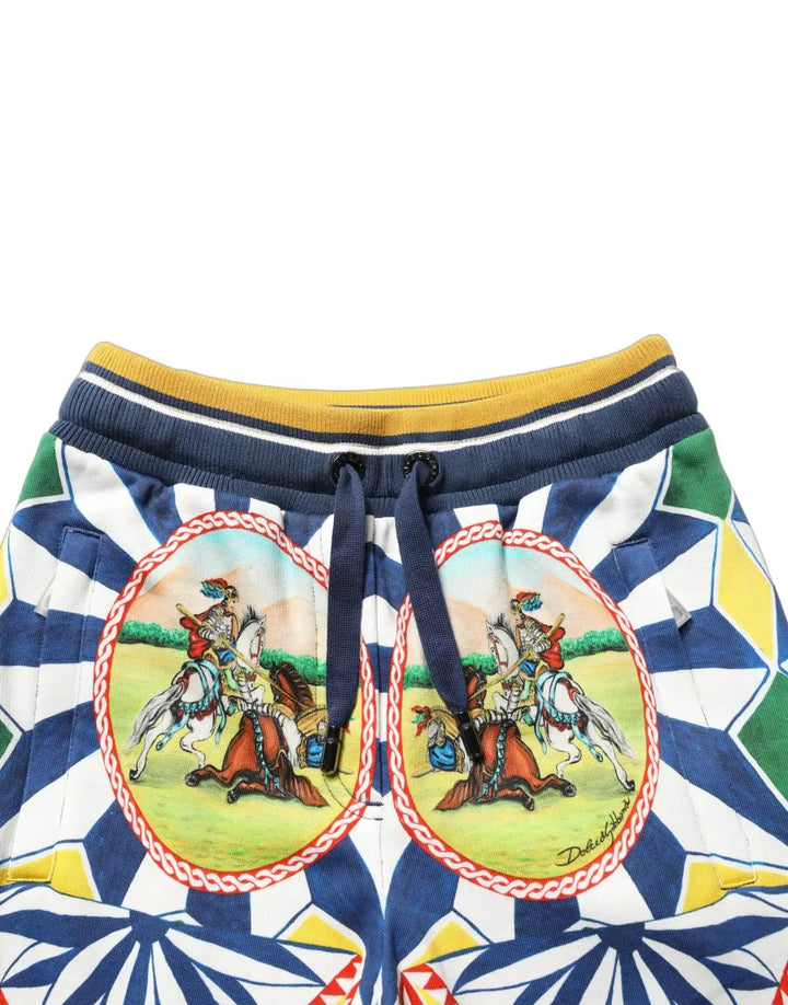 Dolce &amp; Gabbana Multicolor Siciliano Saretto Joggers Pants