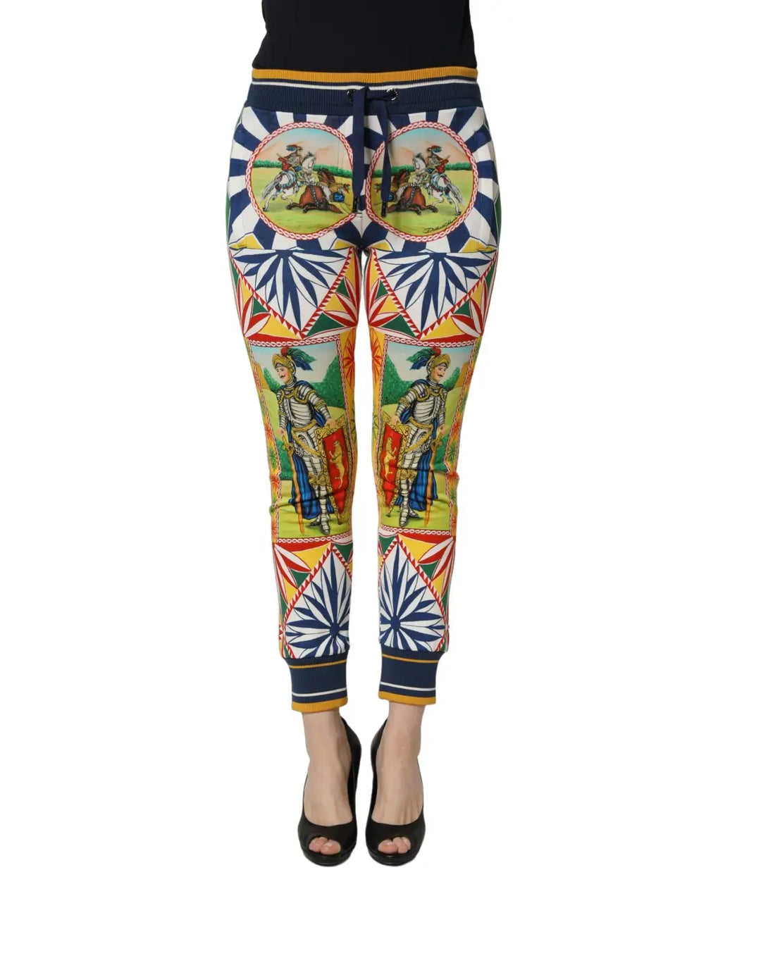 Dolce &amp; Gabbana Multicolor Siciliano Saretto Joggers Pants