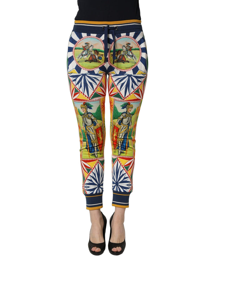 Dolce &amp; Gabbana Multicolor Siciliano Saretto Joggers Pants