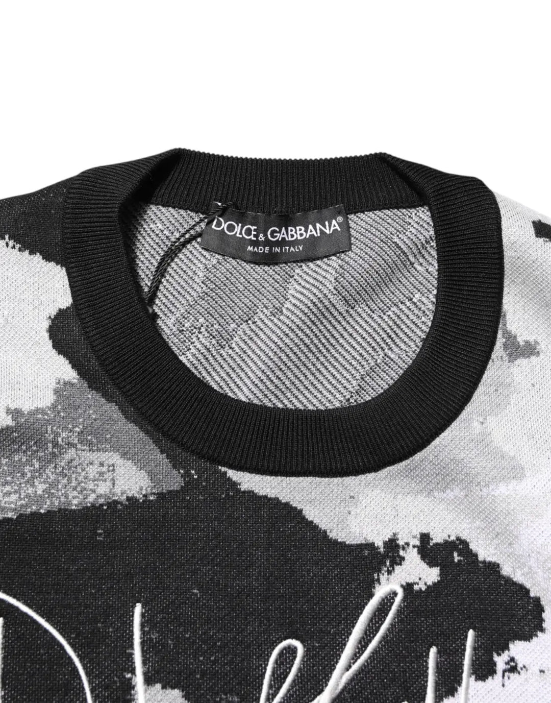Dolce &amp; Gabbana Multicolor Silk Camouflage Pullover Sweater