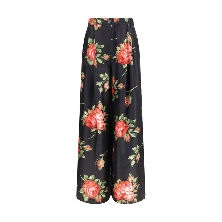 Dolce &amp; Gabbana Multicolor Silk Casual Pants