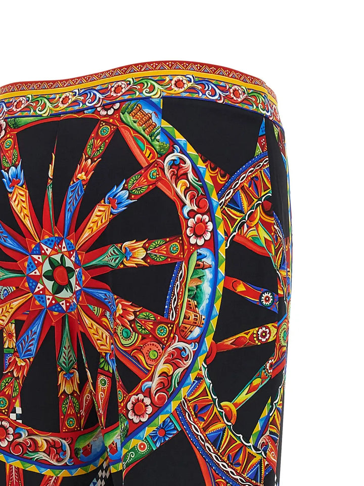 Dolce &amp; Gabbana Multicolor Silk Flared Pants