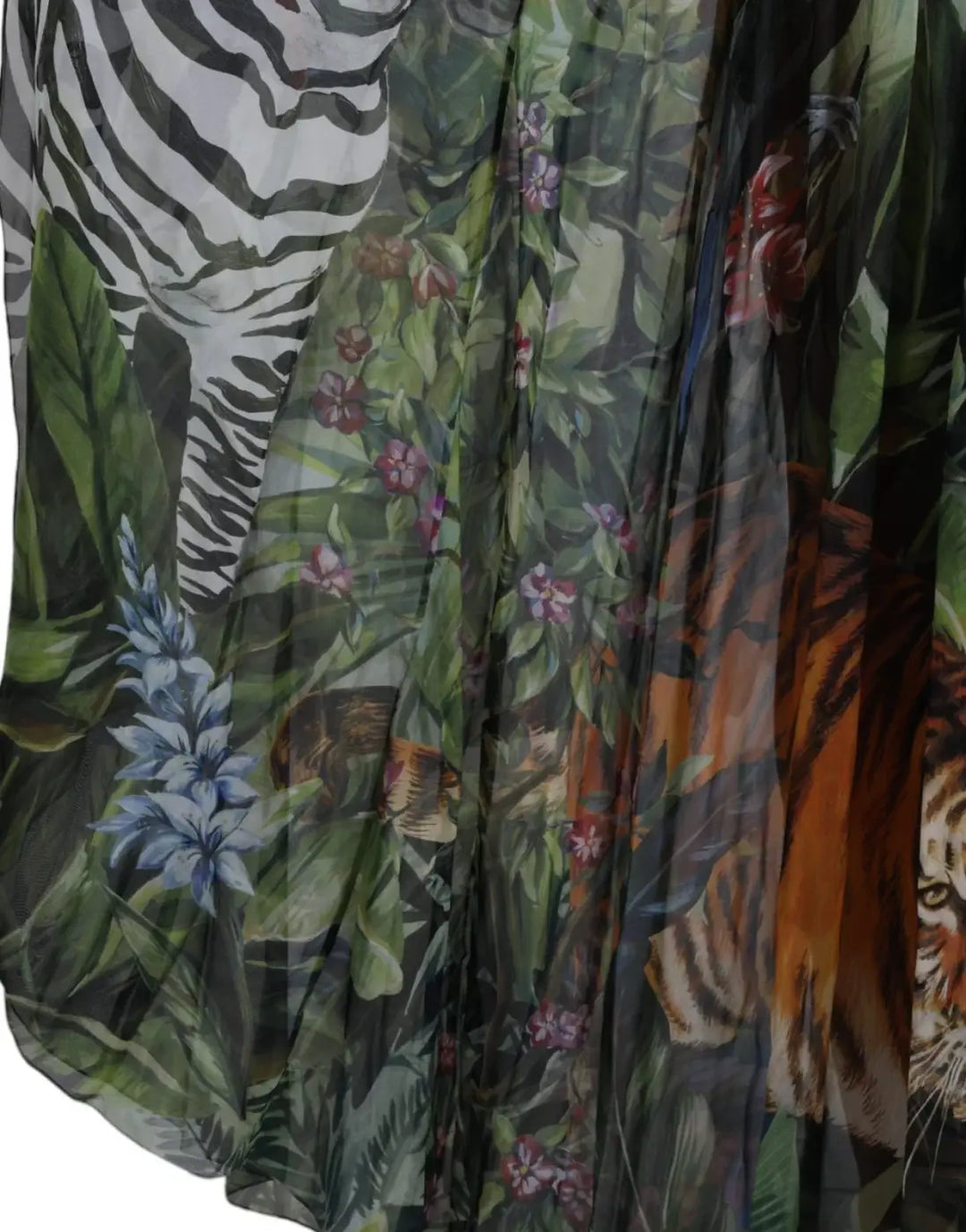Dolce &amp; Gabbana Multicolor Silk Jungle Print Women Maxi Dress