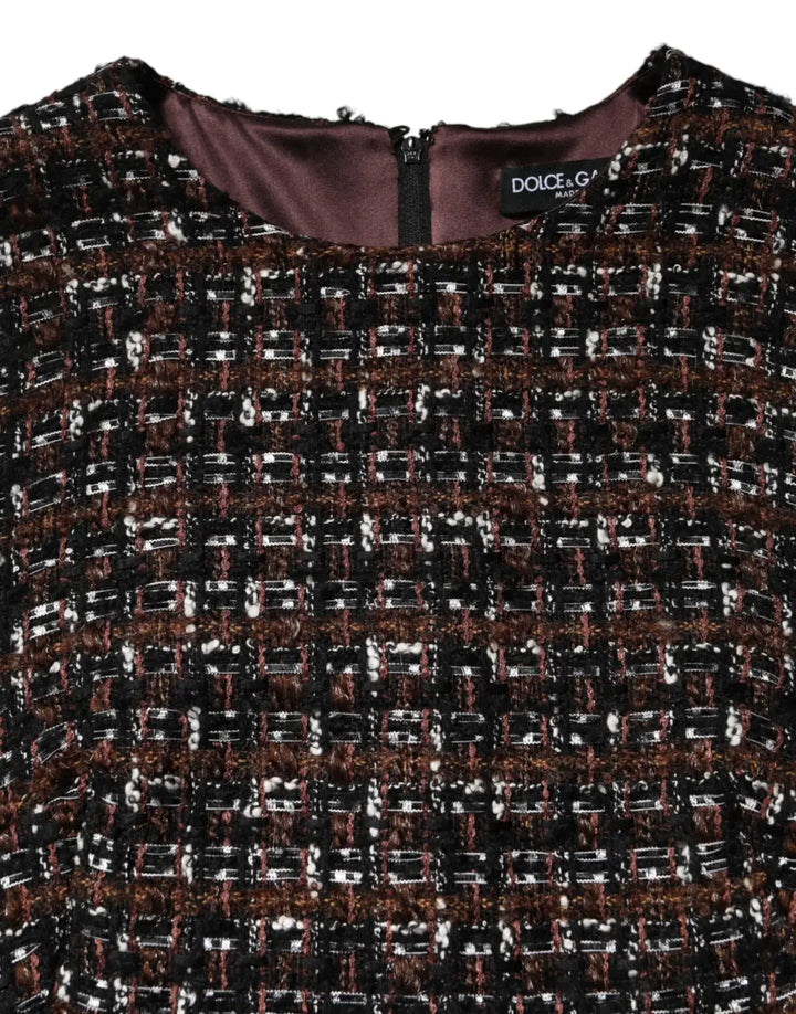 Dolce &amp; Gabbana Multicolor Sleeveless Mini Tweed A-line Dress