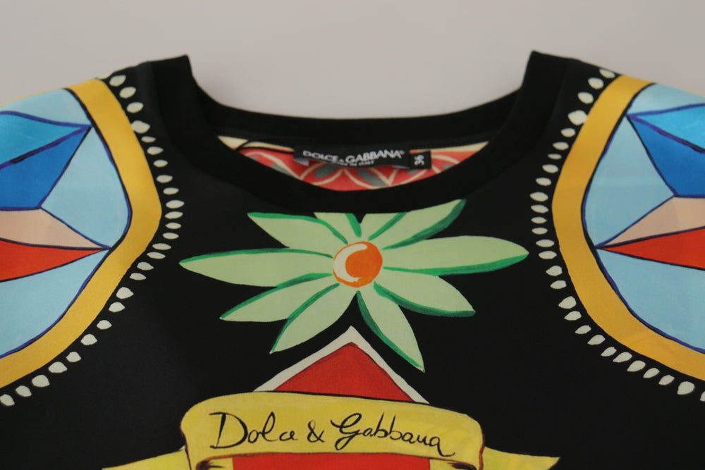 Dolce & Gabbana - Multicolor Soldier Carretto Silk Top T-shirt