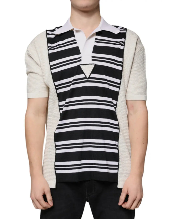 Dolce &amp; Gabbana Multicolor Stripe Collared Polo T-shirt