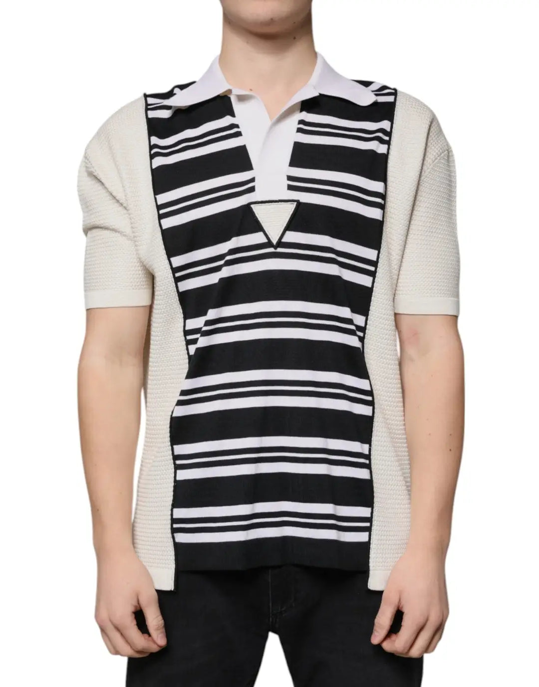 Dolce &amp; Gabbana Multicolor Stripe Collared Polo T-shirt