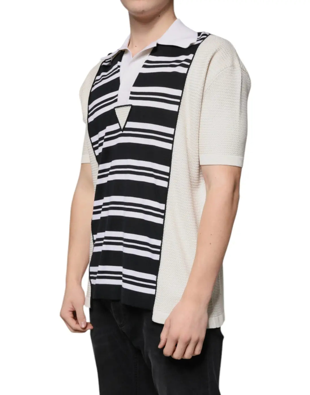 Dolce &amp; Gabbana Multicolor Stripe Collared Polo T-shirt