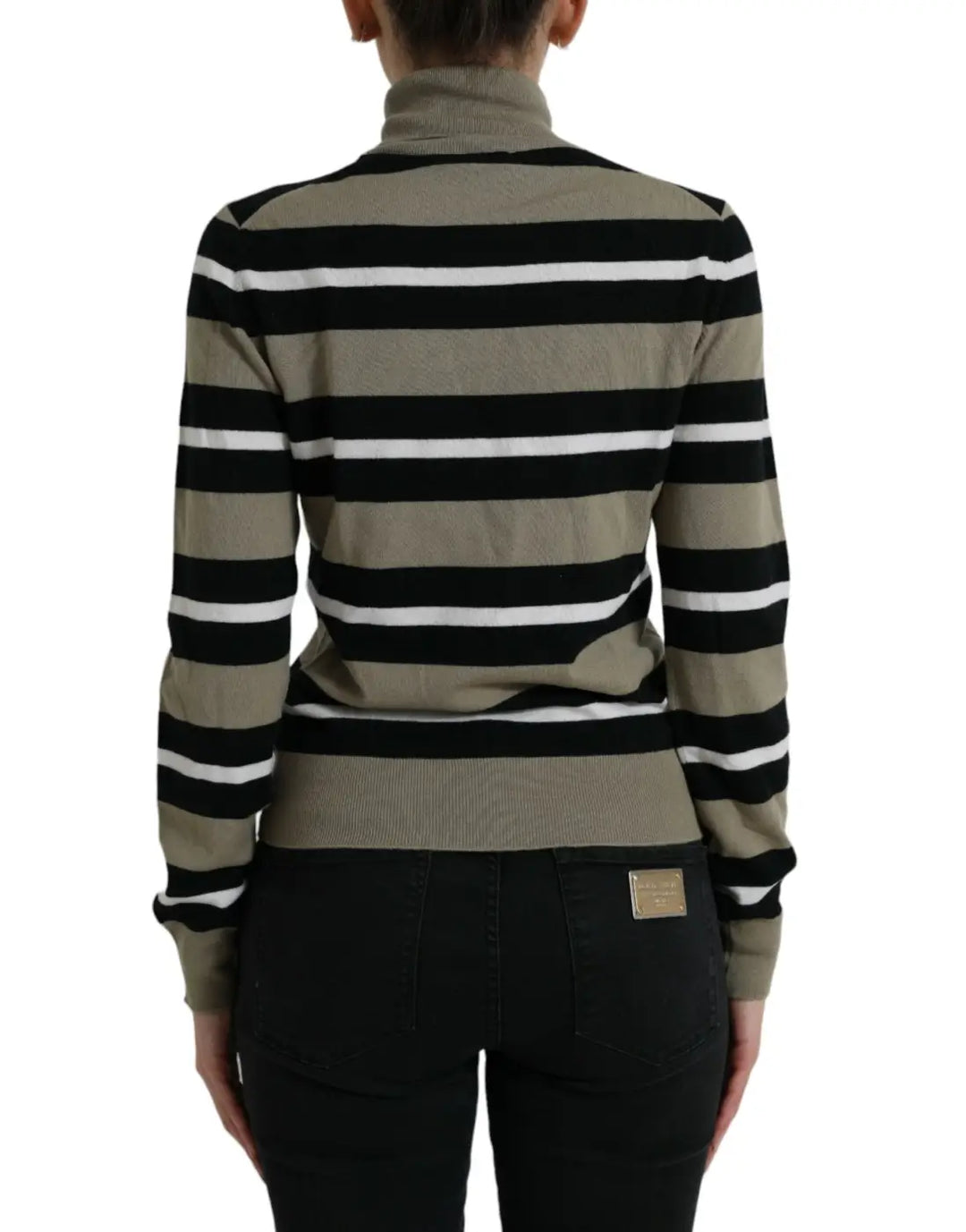 Dolce &amp; Gabbana Multicolor Stripe Wool Logo Pullover Sweater