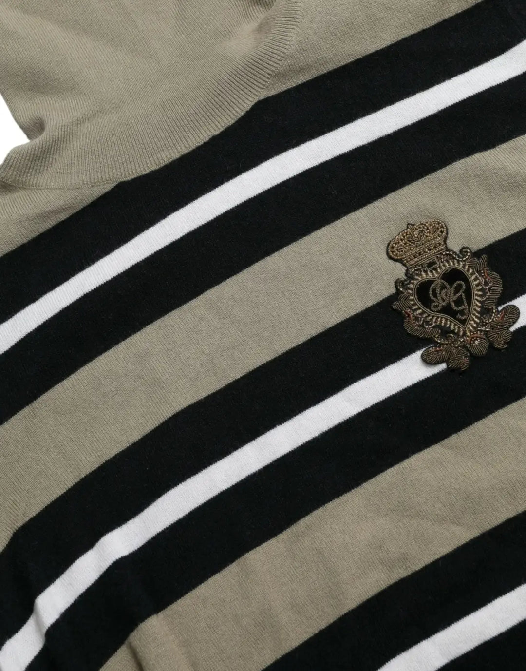 Dolce &amp; Gabbana Multicolor Stripe Wool Logo Pullover Sweater