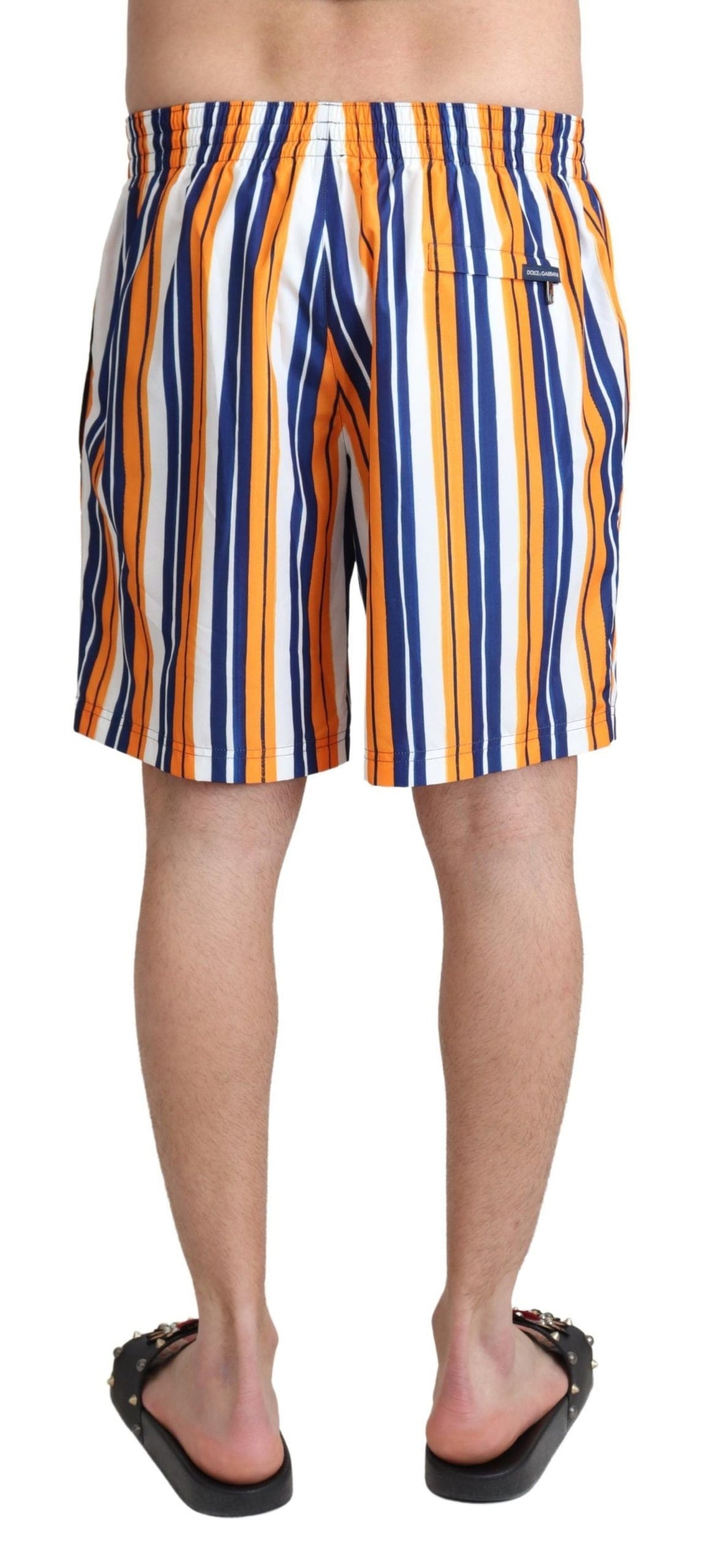 Dolce &amp; Gabbana Multicolor Striped Beachwear Swimshorts