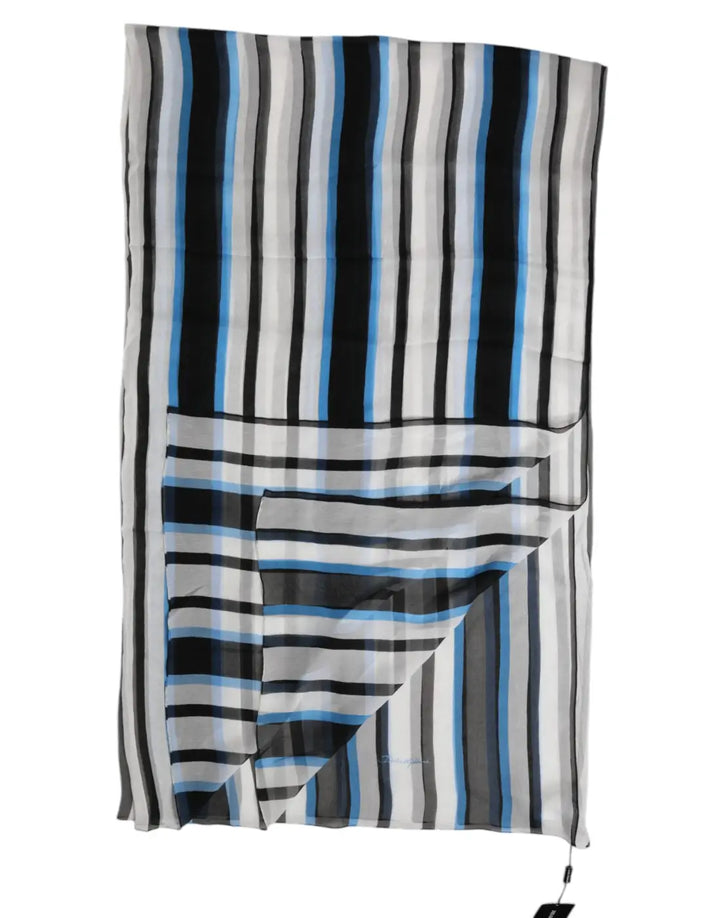 Dolce &amp; Gabbana Multicolor Striped Neck Warmer Wrap Scarf