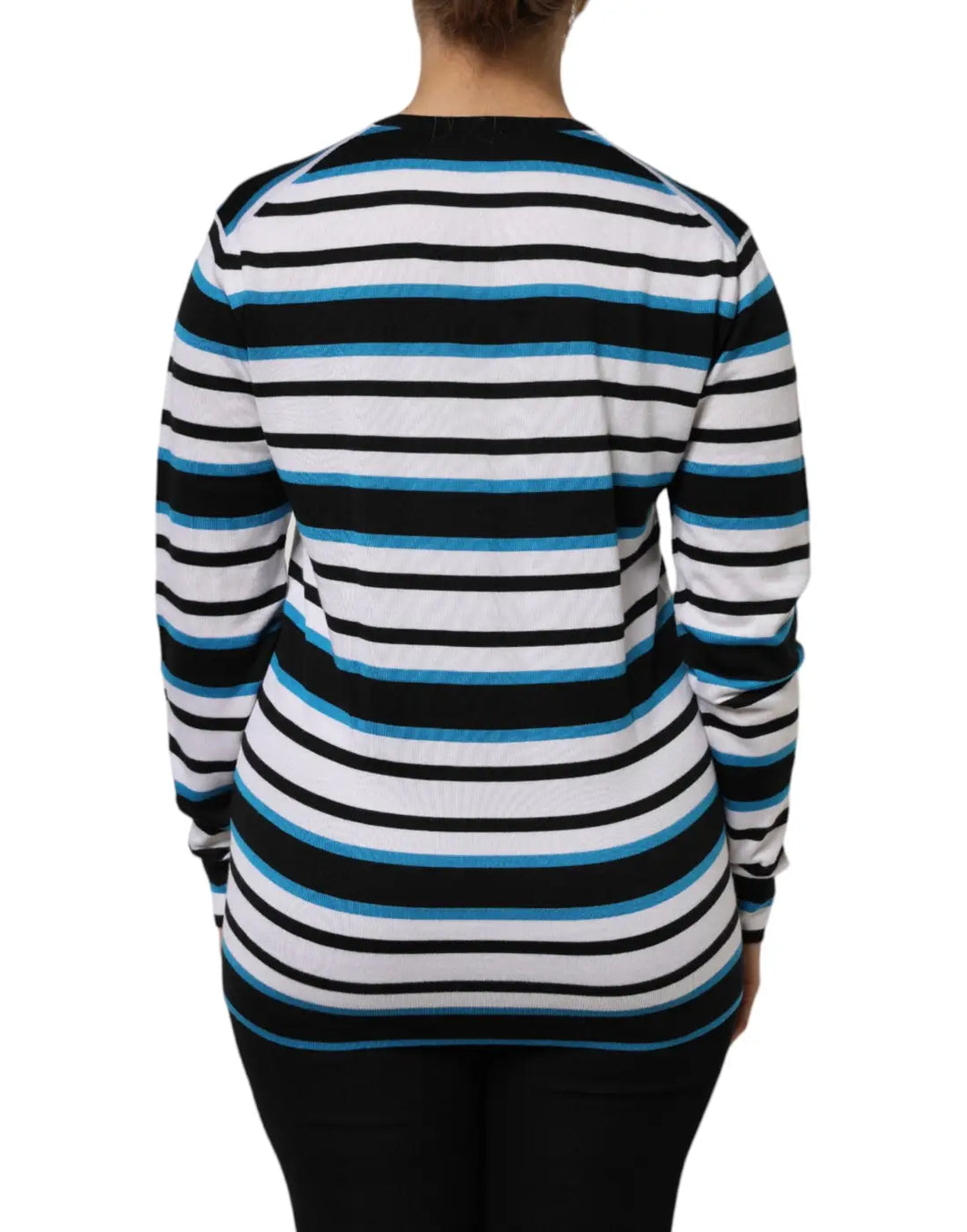 Dolce &amp; Gabbana Multicolor Stripes Long Sleeves V-neck Top