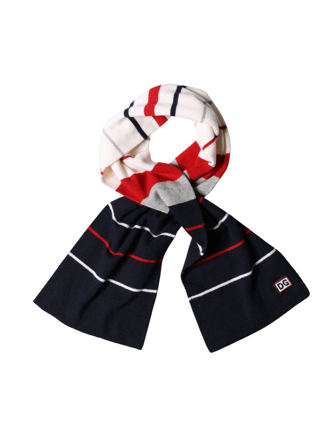Dolce &amp; Gabbana Multicolor Stripes Shawl Neck Wrap 119cm x 20cm Scarf