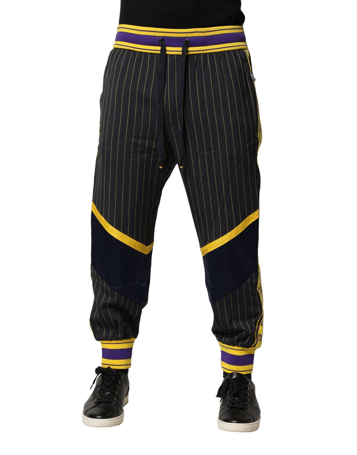 Dolce &amp; Gabbana Multicolor Stripes Wool Jogger Pants