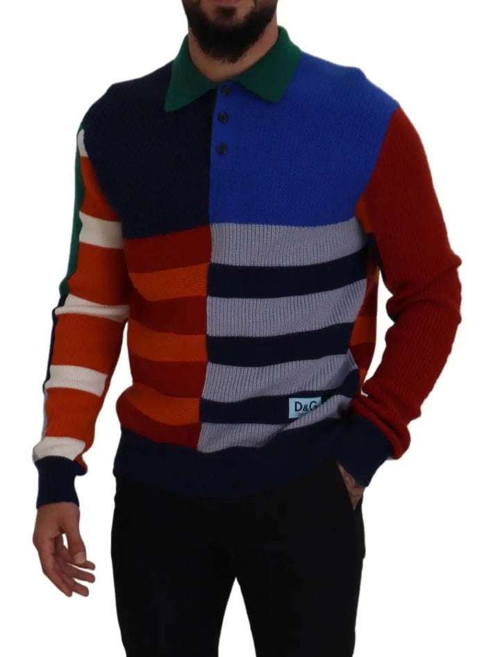 Dolce &amp; Gabbana Multicolor Stripes Wool Pullover Sweater