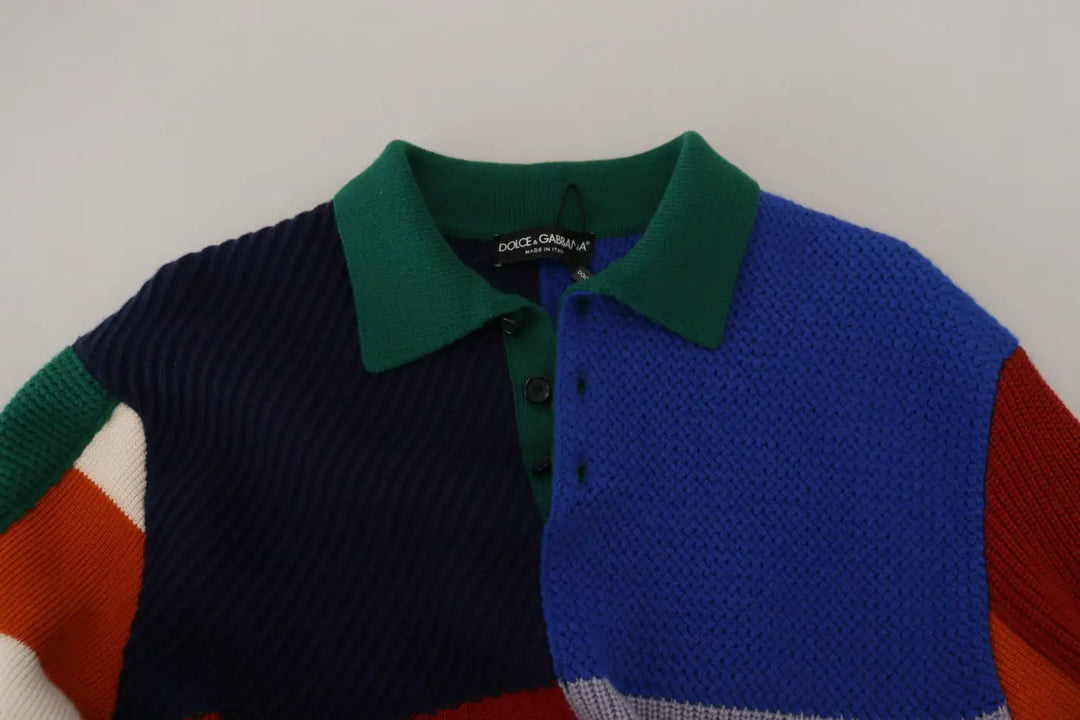 Dolce &amp; Gabbana Multicolor Stripes Wool Pullover Sweater