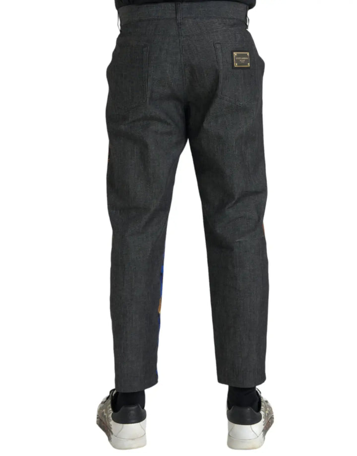 Dolce &amp; Gabbana Multicolor Tiger Leopard Cotton Loose Tapered Pants