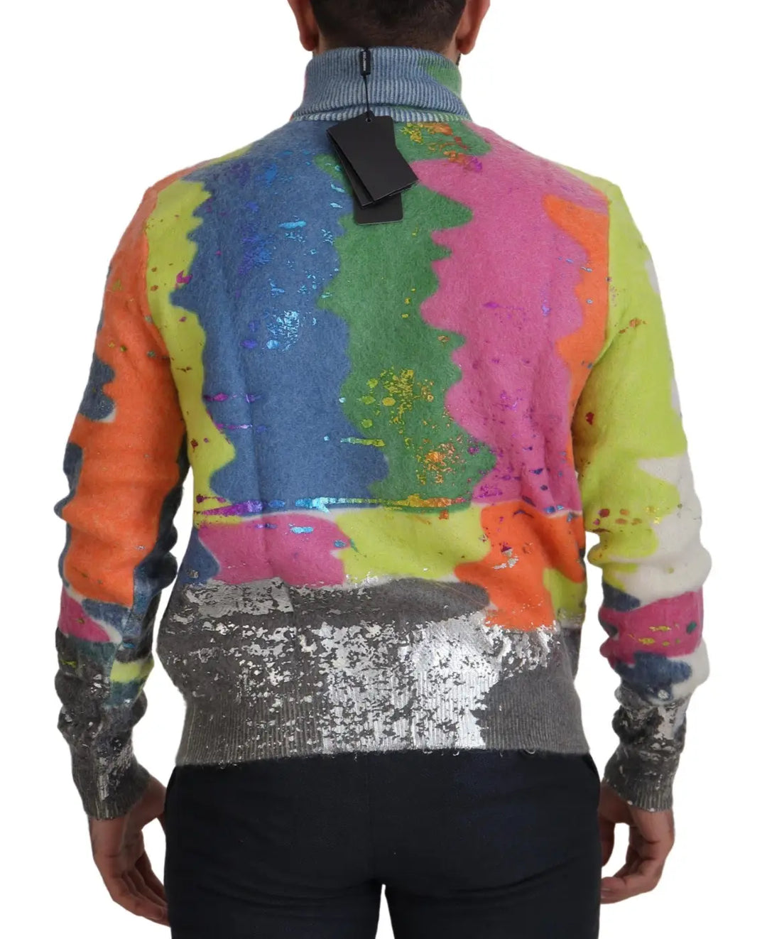Dolce &amp; Gabbana Multicolor Turtleneck Pullover Mohair Sweater