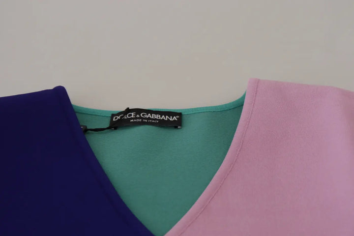 Dolce &amp; Gabbana Multicolor V-neck Viscose Long Sleeves Sweater