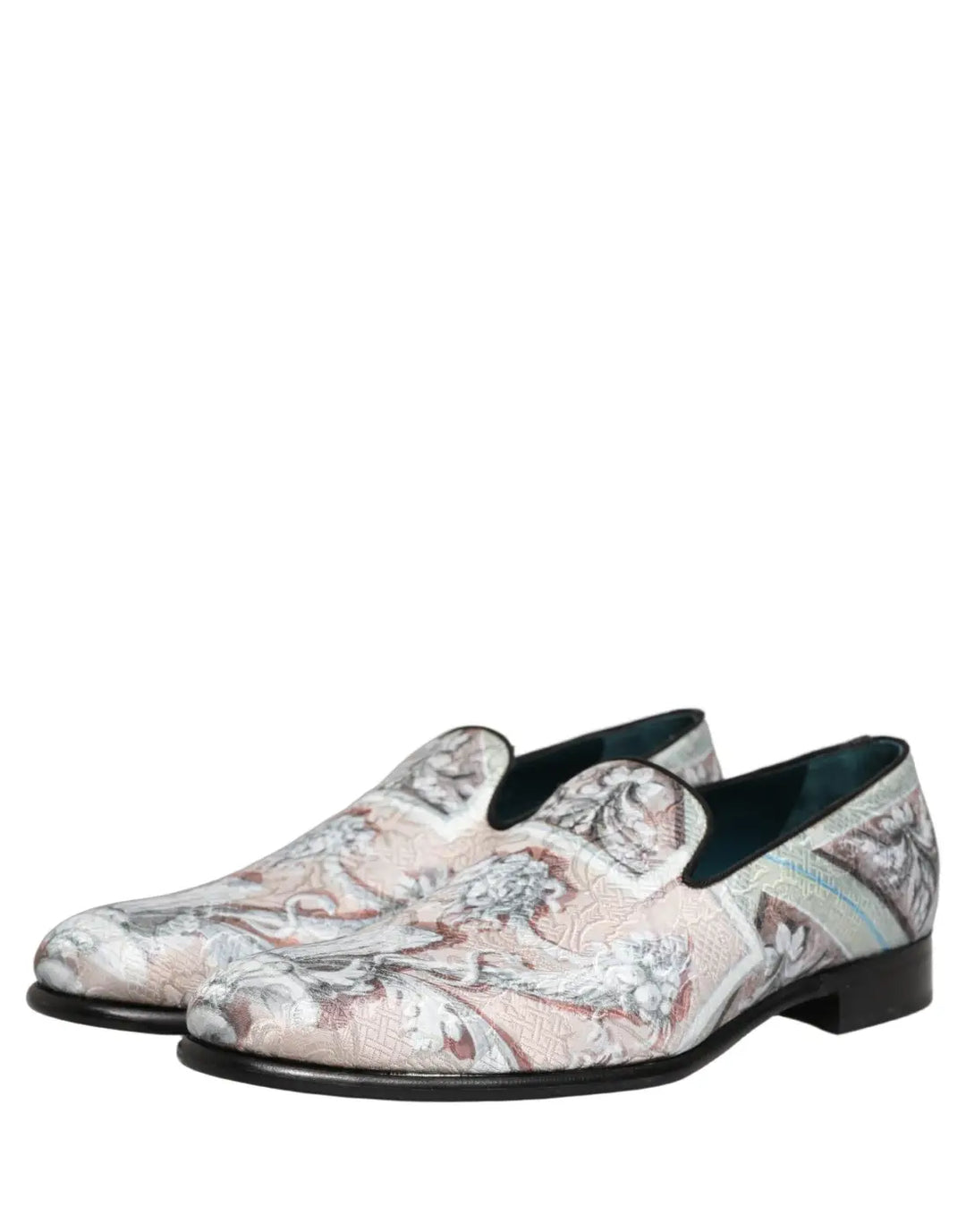 Dolce &amp; Gabbana Multicolor Velvet Baroque Dress Loafers Shoes