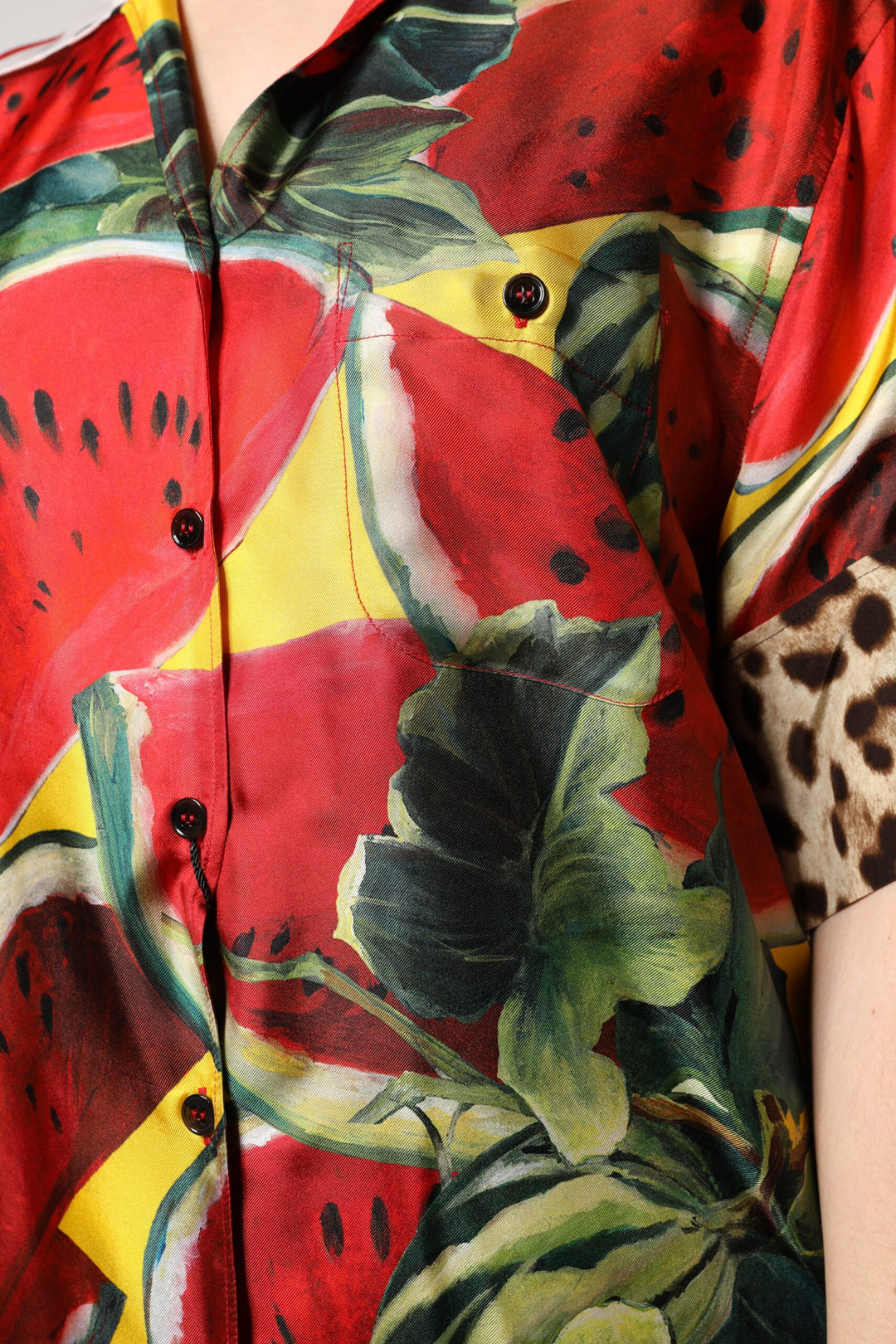 Dolce &amp; Gabbana Blouses - Women’s Multicolor Watermelon Collared Shirt Top