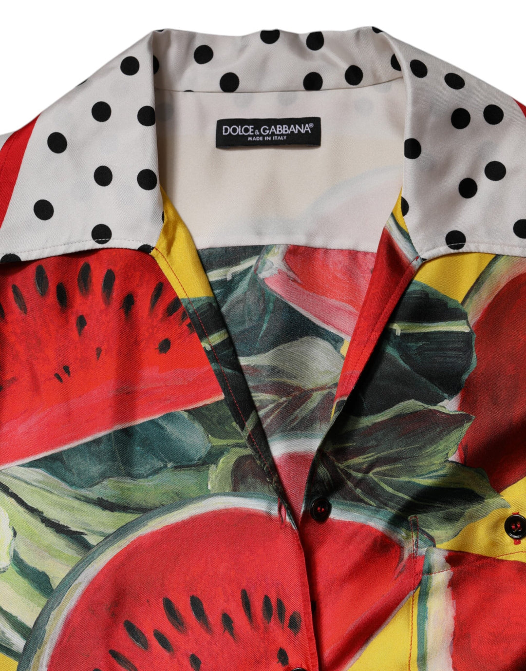 Dolce &amp; Gabbana Blouses - Women’s Multicolor Watermelon Collared Shirt Top