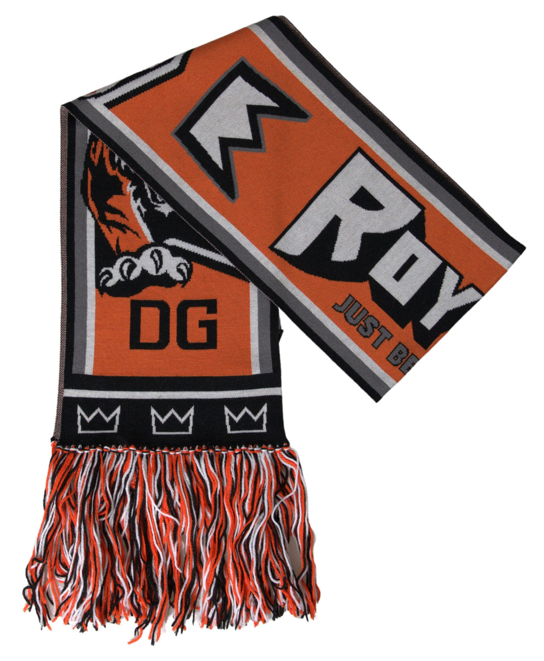 Dolce &amp; Gabbana Multicolor Wool Dg Royals Wrap Fringe Scarf