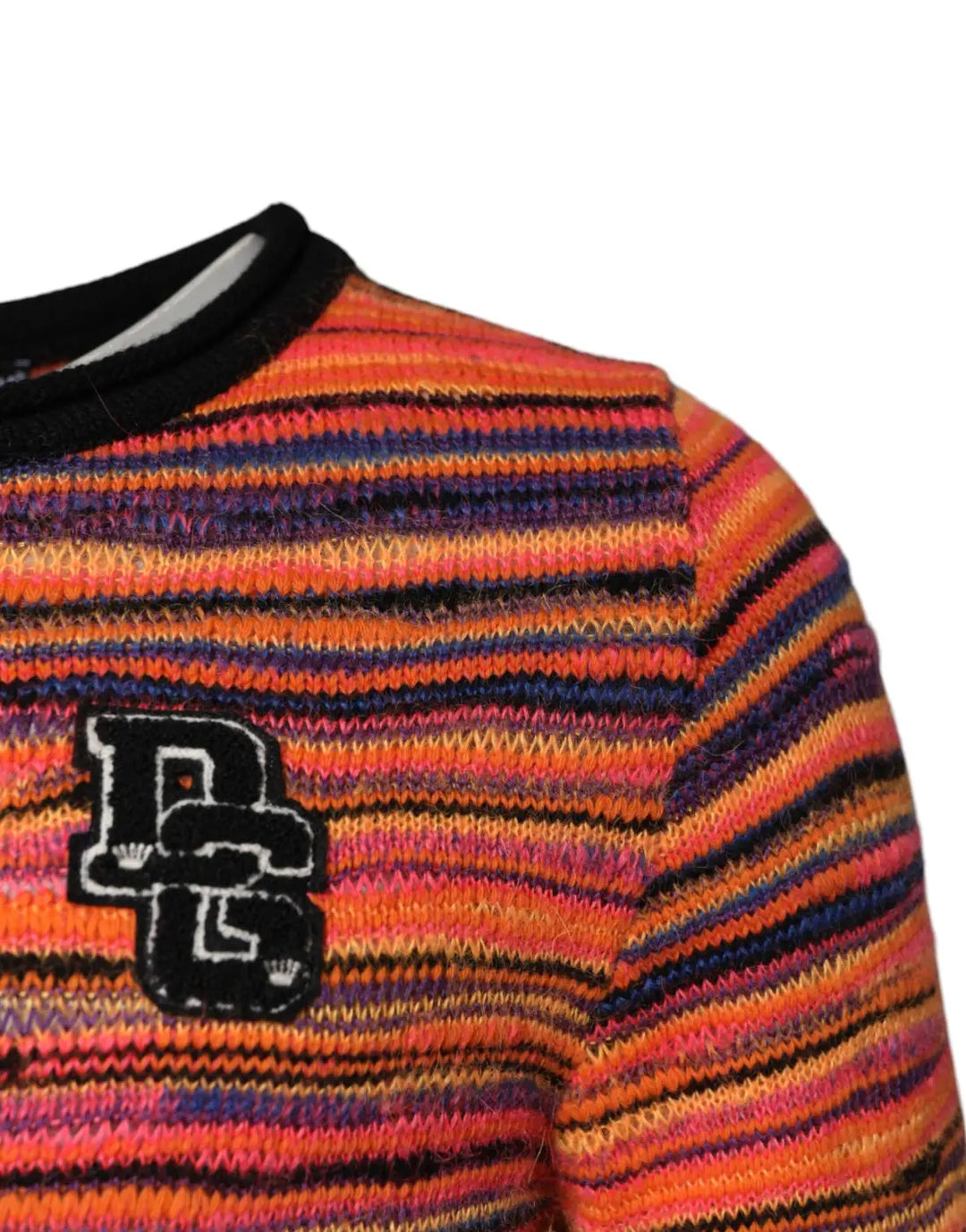 Dolce &amp; Gabbana Multicolor Wool DGLogo Knit Pullover Sweater