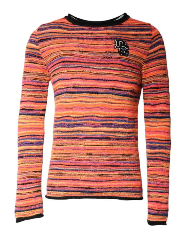 Dolce &amp; Gabbana Multicolor Wool DGLogo Knit Pullover Sweater
