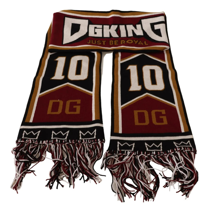 Dolce & Gabbana Multicolor Wool Knit DG King Shawl Wrap Scarf