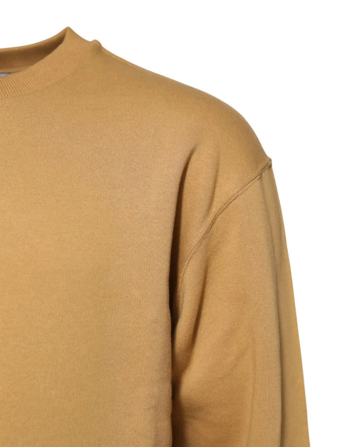 Dolce &amp; Gabbana Mustard Cotton DG Embossed Pullover Sweater