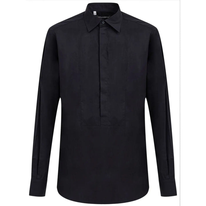 Dolce &amp; Gabbana Navy Blue Cotton Dress Shirt