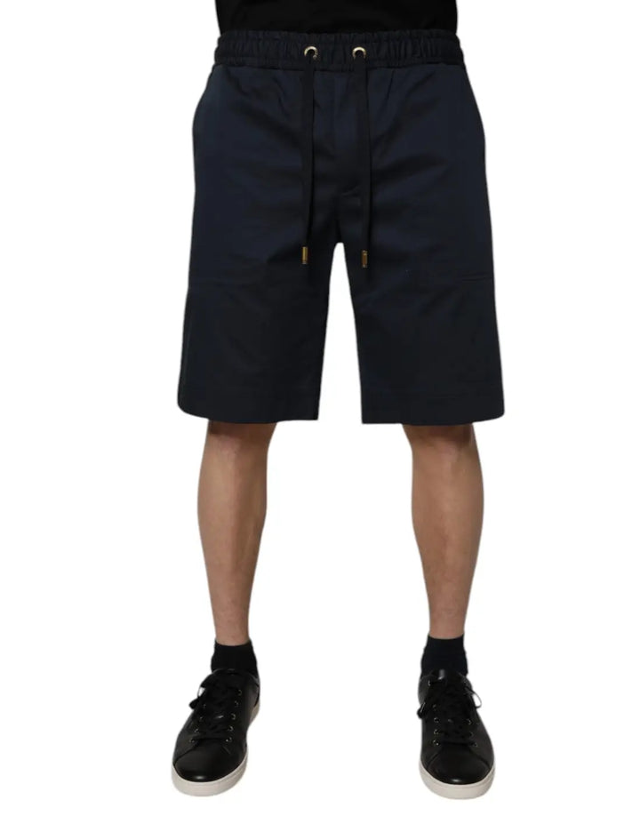 Dolce &amp; Gabbana Navy Blue Cotton Stretch Men Bermuda Shorts