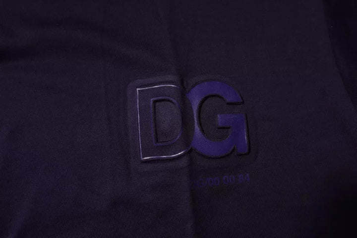 Dolce &amp; Gabbana Navy Blue Dg Logo Cotton Crew Neck T-shirt
