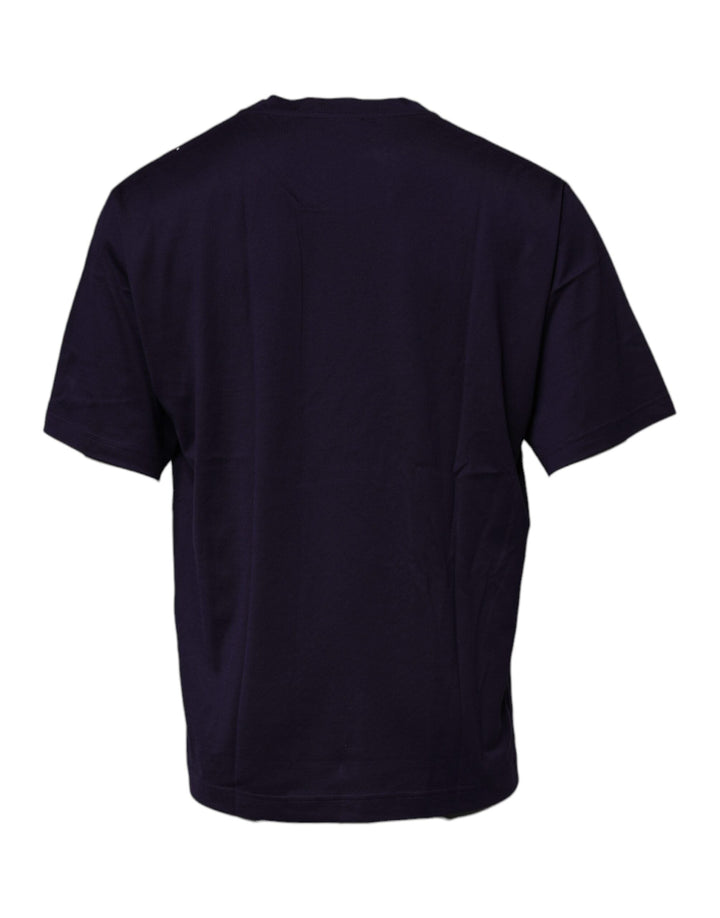 Dolce &amp; Gabbana Navy Blue Dg Logo Cotton Crew Neck T-shirt