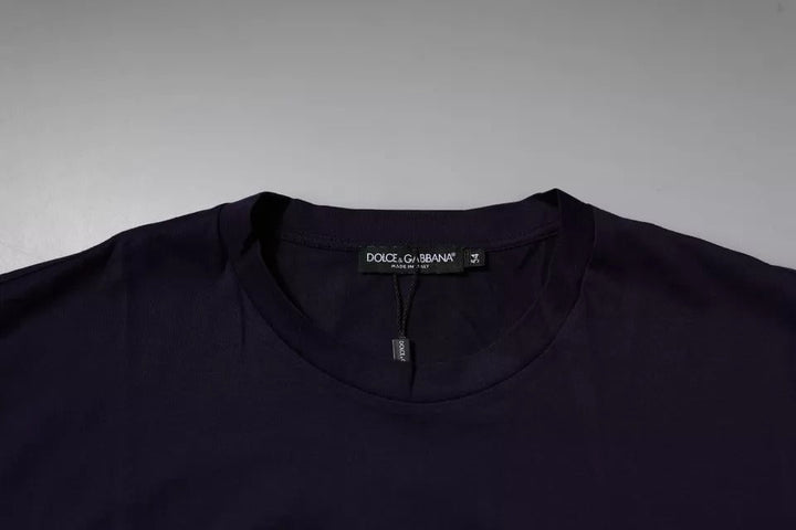 Dolce &amp; Gabbana Navy Blue Dg Logo Cotton Crew Neck T-shirt