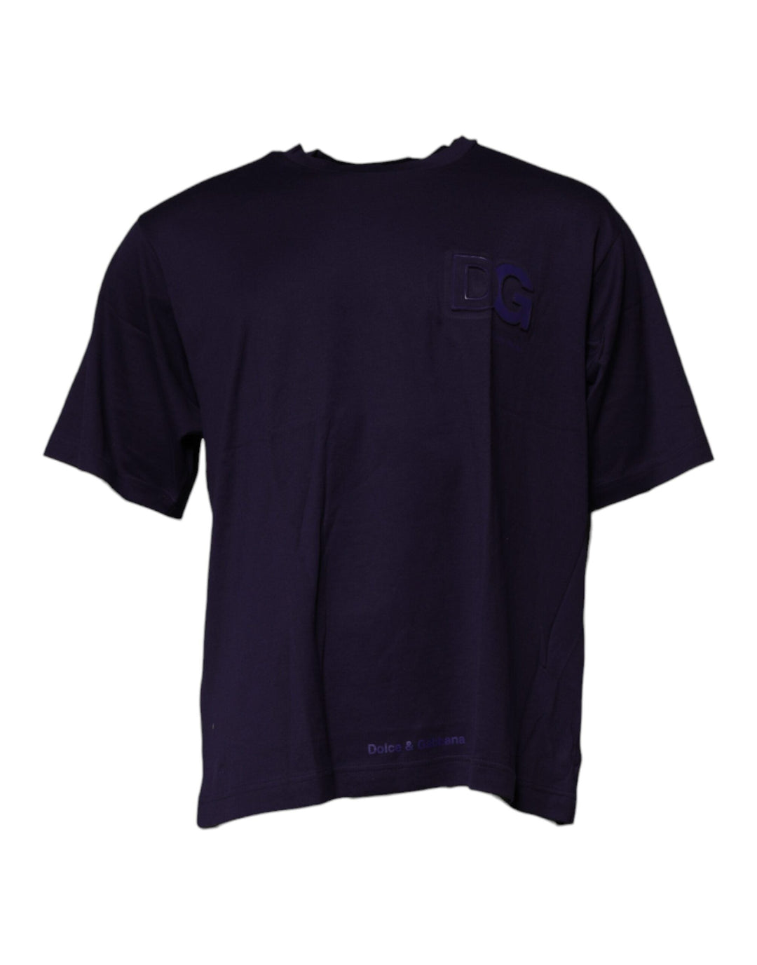 Dolce &amp; Gabbana Navy Blue Dg Logo Cotton Crew Neck T-shirt