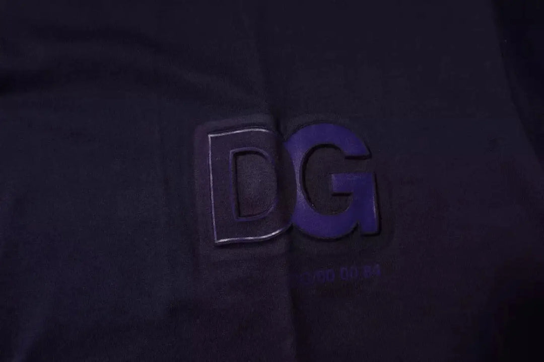 Dolce &amp; Gabbana Navy Blue DG Logo Cotton Crew Neck T-shirt