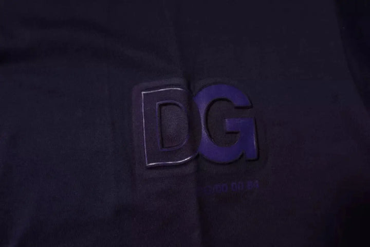 Dolce &amp; Gabbana Navy Blue DG Logo Cotton Crew Neck T-shirt