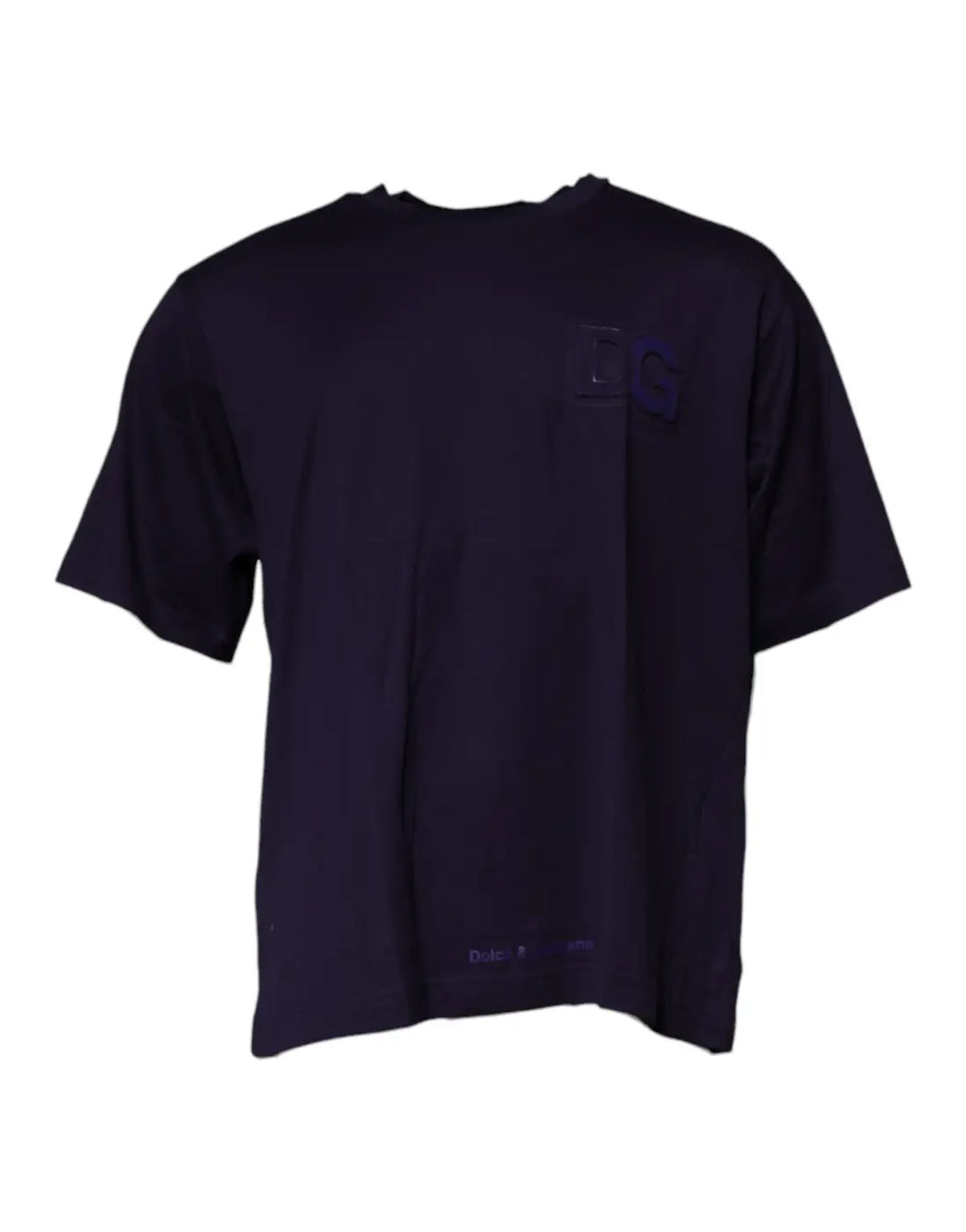 Dolce &amp; Gabbana Navy Blue DG Logo Cotton Crew Neck T-shirt
