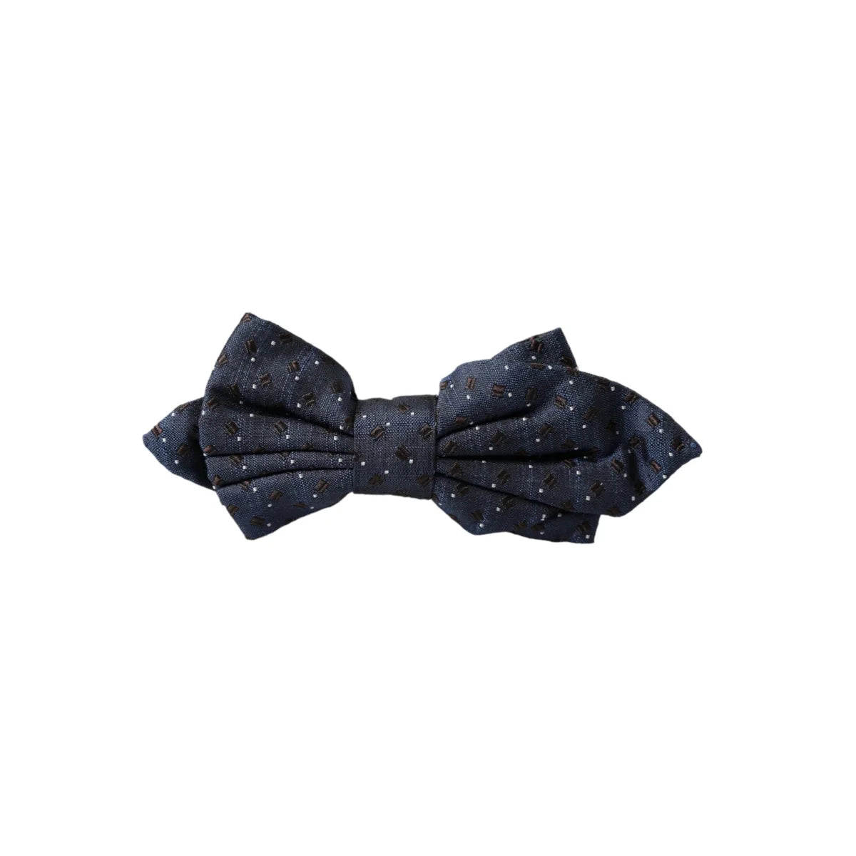 Dolce Gabbana Navy Blue Dress Bow Tie with Elegant Metal Clasp &