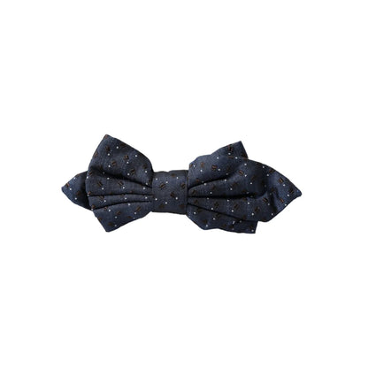 Dolce Gabbana Navy Blue Dress Bow Tie with Elegant Metal Clasp &